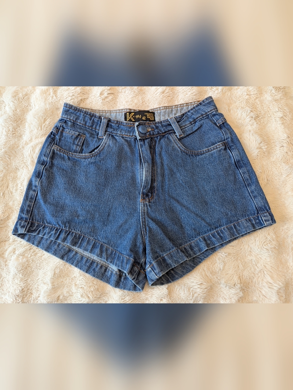 2/$20 Kiara High-Waist Blue Denim Shorts - Picture 2 of 7